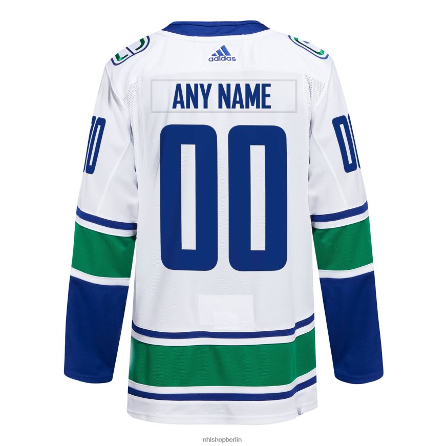 Männer NHL Vancouver Canucks adidas weißes Away Primegreen Authentic Pro Custom-Trikot Kleidung BF680T2079