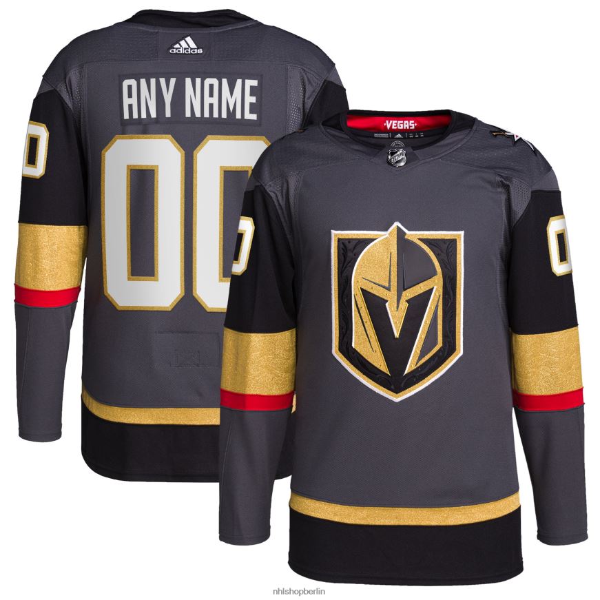 Männer NHL Vegas Golden Knights Adidas Grau Alternative Authentic Pro Custom Trikot Kleidung BF680T2385