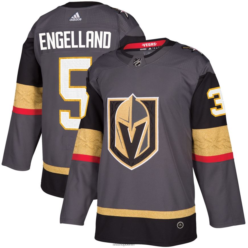 Männer NHL Vegas Golden Knights Deryk Engelland adidas graues alternatives authentisches Spielertrikot Kleidung BF680T1791