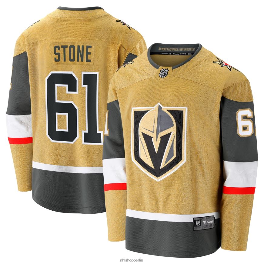 Männer NHL Vegas Golden Knights Mark Stone Fanatics Branded Gold 2020/21 Home Premier Breakaway-Spielertrikot Kleidung BF680T424