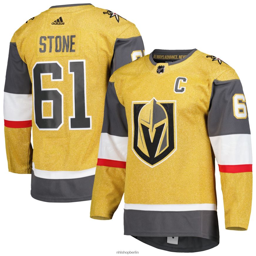 Männer NHL Vegas Golden Knights Mark Stone adidas Gold Captain Patch Primegreen authentisches Pro-Alternative-Spieler-Trikot Kleidung BF680T1374