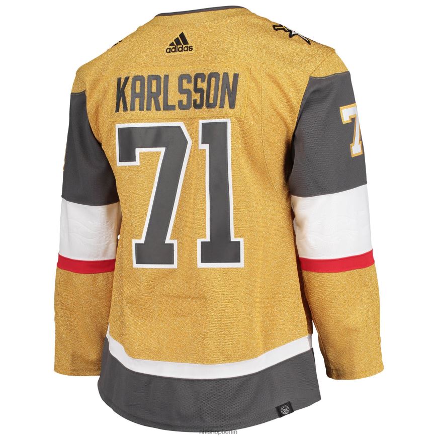 Männer NHL Vegas Golden Knights William Karlsson Adidas Gold Home Primegreen Authentisches Pro-Spieler-Trikot Kleidung BF680T2051