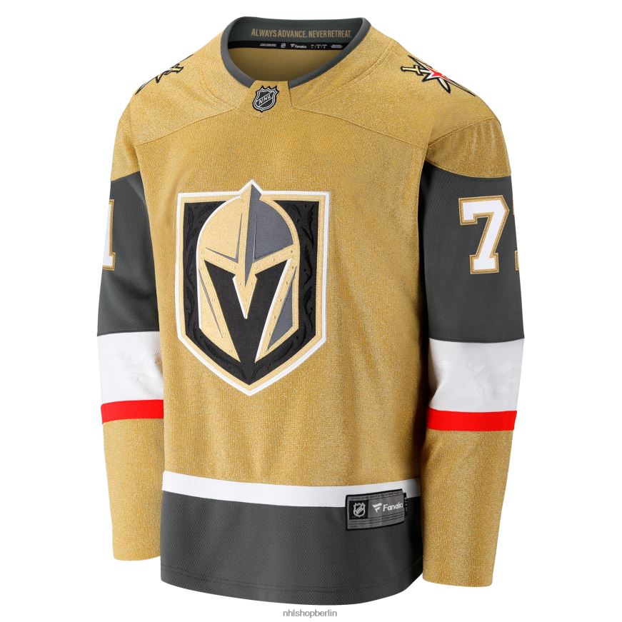 Männer NHL Vegas Golden Knights William Karlsson Fanatics Branded Gold 2020/21 Home Premier Breakaway-Spielertrikot Kleidung BF680T539