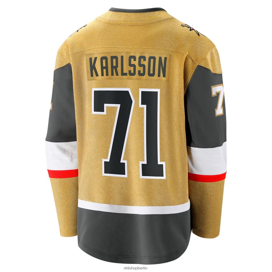 Männer NHL Vegas Golden Knights William Karlsson Fanatics Branded Gold 2020/21 Home Premier Breakaway-Spielertrikot Kleidung BF680T539