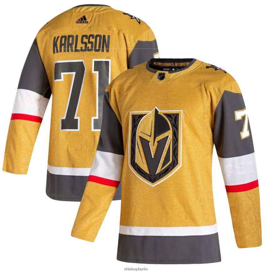 Männer NHL Vegas Golden Knights William Karlsson adidas Gold 2020/21 authentisches Heim-Spielertrikot Kleidung BF680T1455