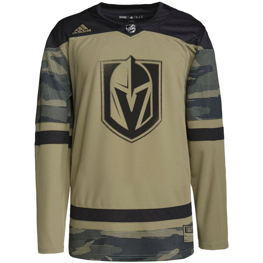 Männer NHL Vegas Golden Knights adidas Camo Military Appreciation Team authentisches individuelles Übungstrikot Kleidung BF680T2272