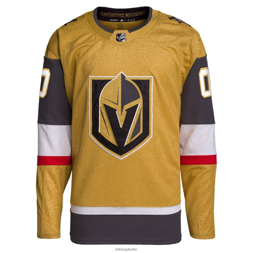 Männer NHL Vegas Golden Knights adidas Gold Home Authentic Primegreen Custom Trikot Kleidung BF680T2058