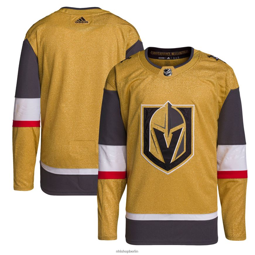 Männer NHL Vegas Golden Knights adidas Gold Home Primegreen authentisches Trikot Kleidung BF680T1566