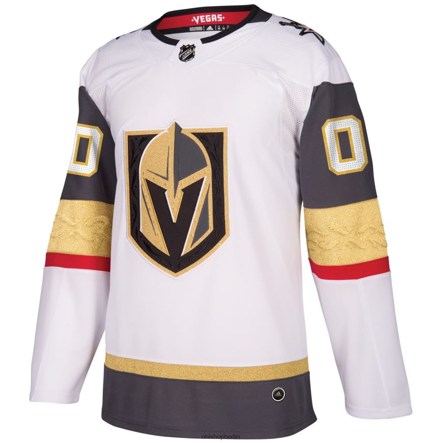 Männer NHL Vegas Golden Knights adidas weißes authentisches individuelles Auswärtstrikot Kleidung BF680T1438