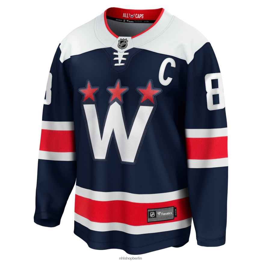 Männer NHL Washington Capitals Alexander Ovechkin Fanatics Branded Navy 2020/21 alternatives Premier Breakaway-Spielertrikot Kleidung BF680T49