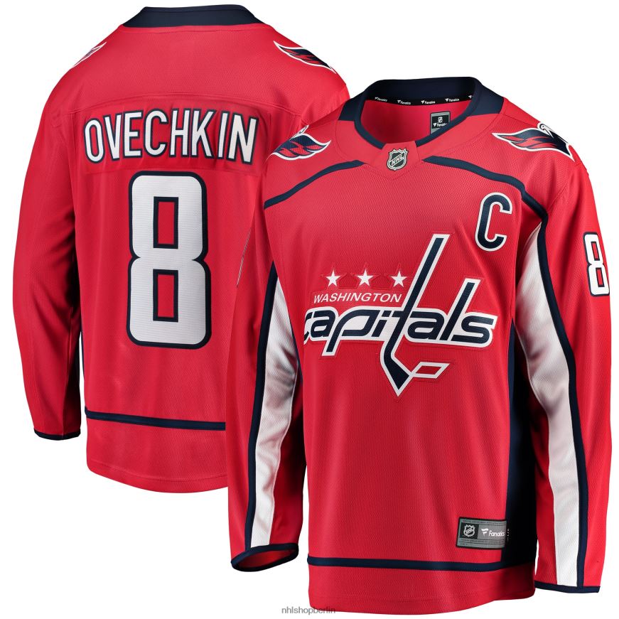 Männer NHL Washington Capitals Alexander Ovechkin Fanatics-gebrandetes rotes Breakaway-Spielertrikot Kleidung BF680T38