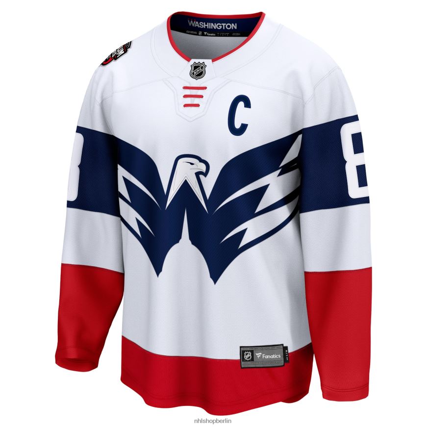 Männer NHL Washington Capitals Alexander Ovechkin Fanatics gebrandetes weißes Breakaway-Spielertrikot der Stadium Series 2023 Kleidung BF680T159