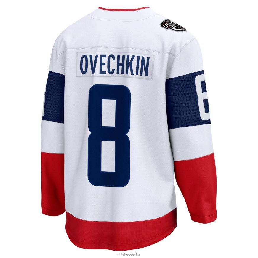 Männer NHL Washington Capitals Alexander Ovechkin Fanatics gebrandetes weißes Breakaway-Spielertrikot der Stadium Series 2023 Kleidung BF680T159