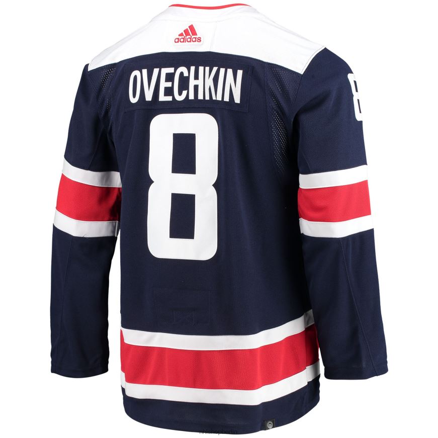 Männer NHL Washington Capitals Alexander Ovechkin adidas Navy Alternative Captain Patch Primegreen Authentisches Pro-Spieler-Trikot Kleidung BF680T346