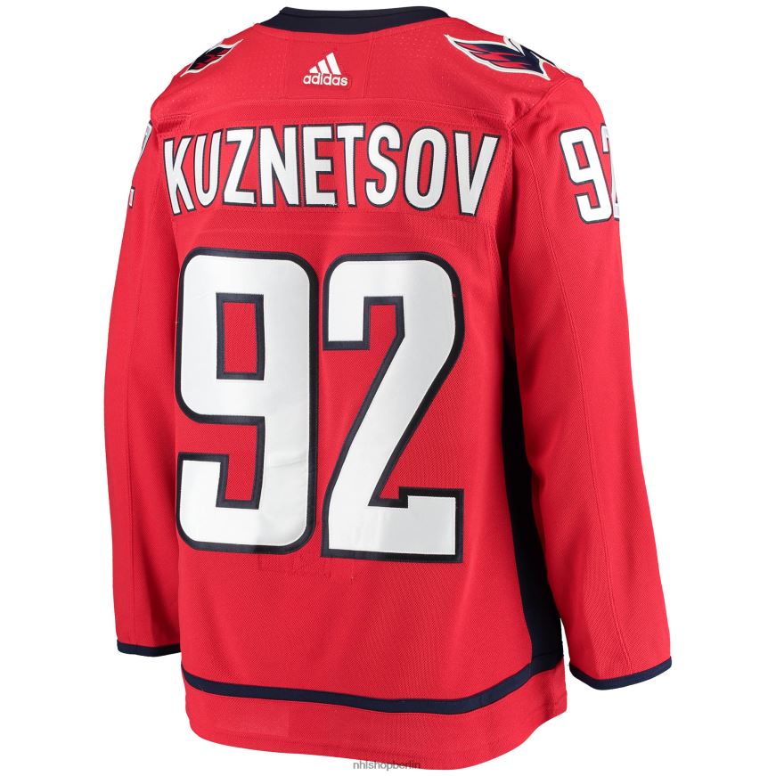 Männer NHL Washington Capitals Evgeny Kuznetsov adidas rotes authentisches Heimspielertrikot Kleidung BF680T2156