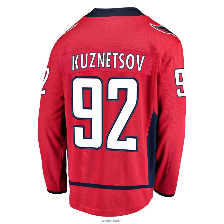 Männer NHL Washington Capitals Ewgeni Kusnezow Fanatiker-gebrandetes rotes Heim-Ausreißer-Spielertrikot Kleidung BF680T1391