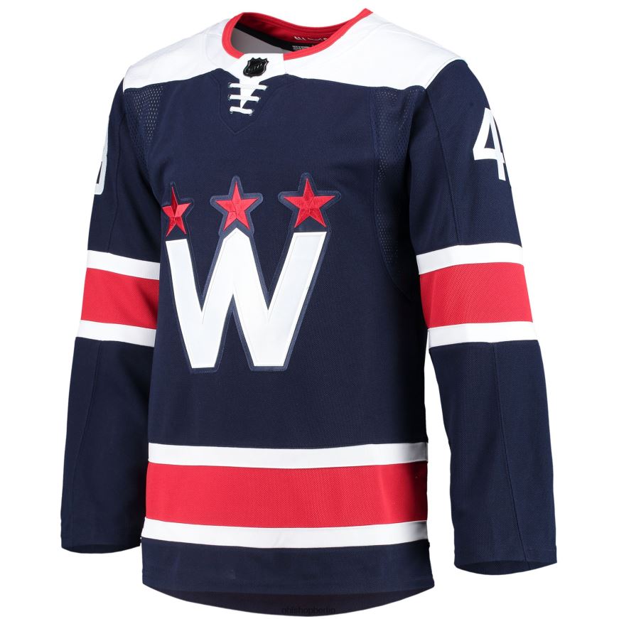 Männer NHL Washington Capitals Tom Wilson Adidas Navy 2020/21 Alternative Primegreen Authentisches Pro-Spieler-Trikot Kleidung BF680T1211