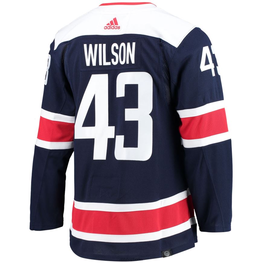 Männer NHL Washington Capitals Tom Wilson Adidas Navy 2020/21 Alternative Primegreen Authentisches Pro-Spieler-Trikot Kleidung BF680T1211