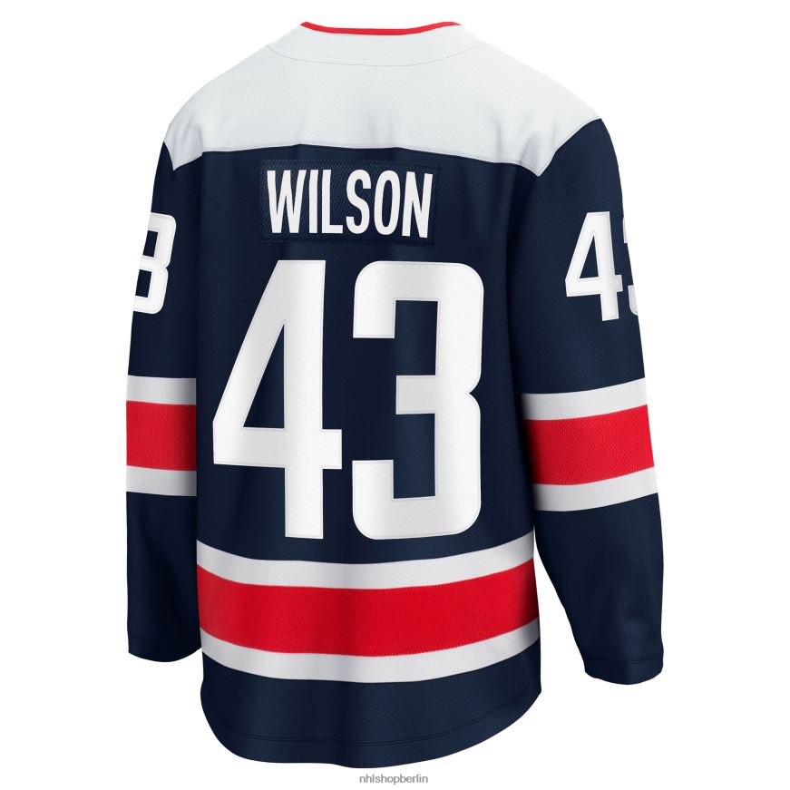 Männer NHL Washington Capitals Tom Wilson Fanatics Branded Navy 2020/21 alternatives Premier Breakaway-Spielertrikot Kleidung BF680T282