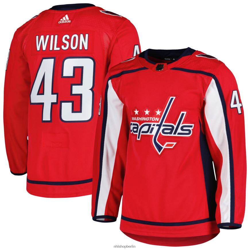 Männer NHL Washington Capitals Tom Wilson adidas Red Home Primegreen Authentisches Pro-Spieler-Trikot Kleidung BF680T2427