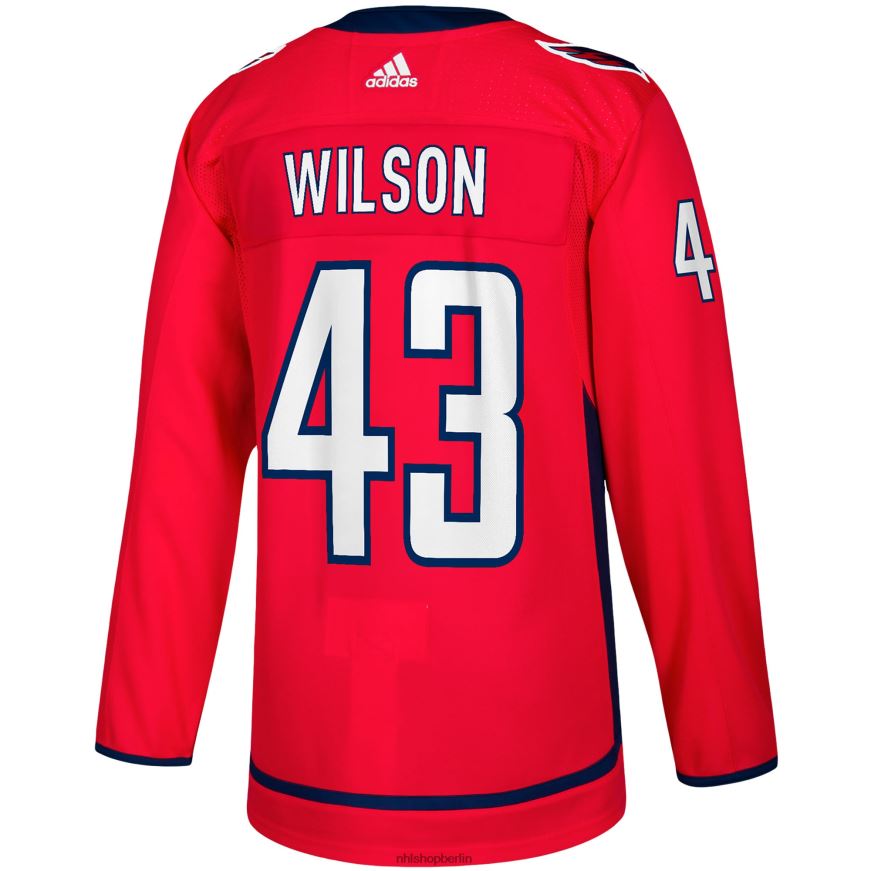 Männer NHL Washington Capitals Tom Wilson adidas rotes authentisches Heimspielertrikot Kleidung BF680T1719