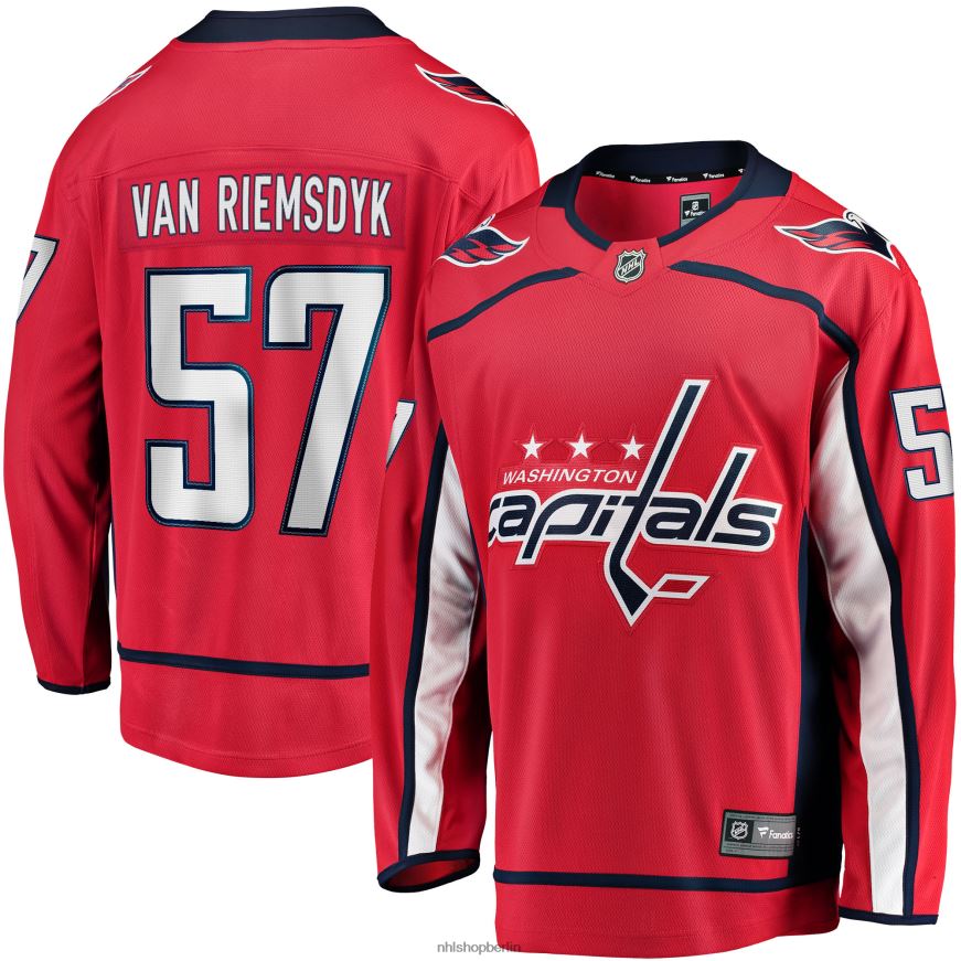 Männer NHL Washington Capitals Trevor van Riemsdyk Fanatics-gebrandetes rotes Breakaway-Heimtrikot Kleidung BF680T2400