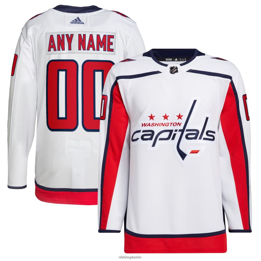 Männer NHL Washington Capitals adidas White Away Primegreen Authentic Pro Custom Trikot Kleidung BF680T2040