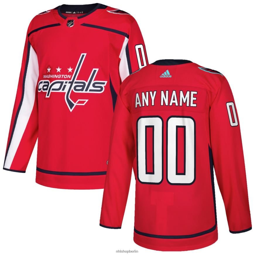 Männer NHL Washington Capitals adidas rotes authentisches individuelles Trikot Kleidung BF680T2179