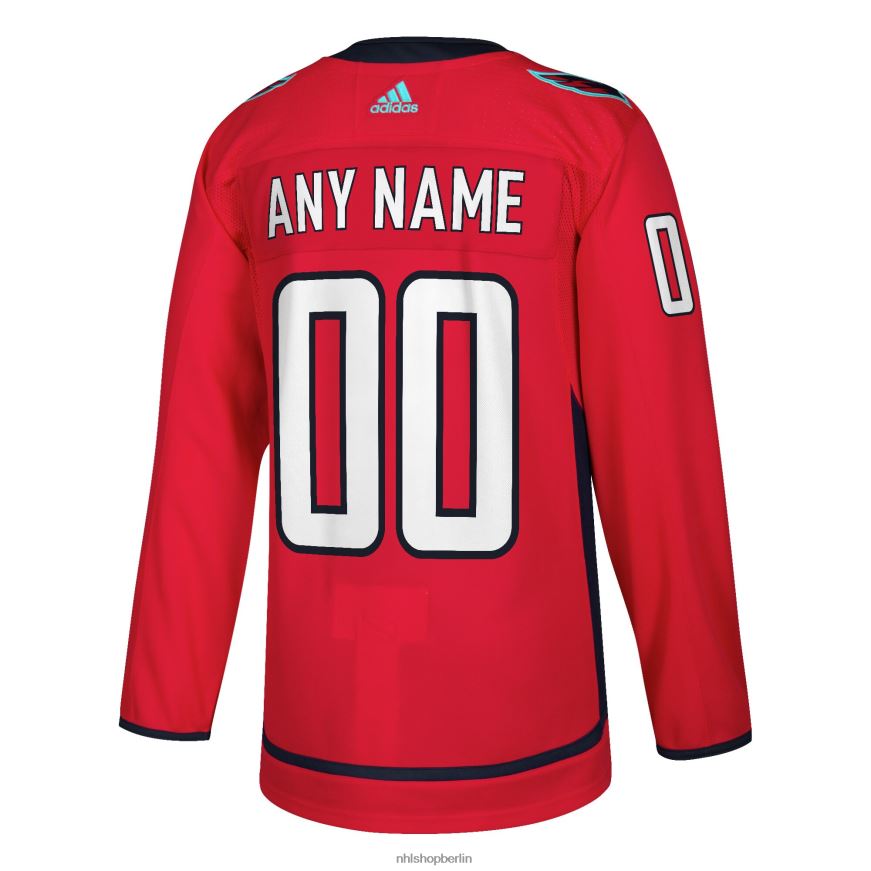 Männer NHL Washington Capitals adidas rotes authentisches individuelles Trikot Kleidung BF680T2179