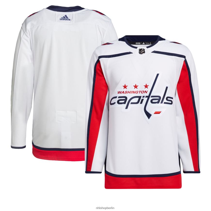 Männer NHL Washington Capitals adidas weißes Away Primegreen authentisches Pro-Trikot Kleidung BF680T1697