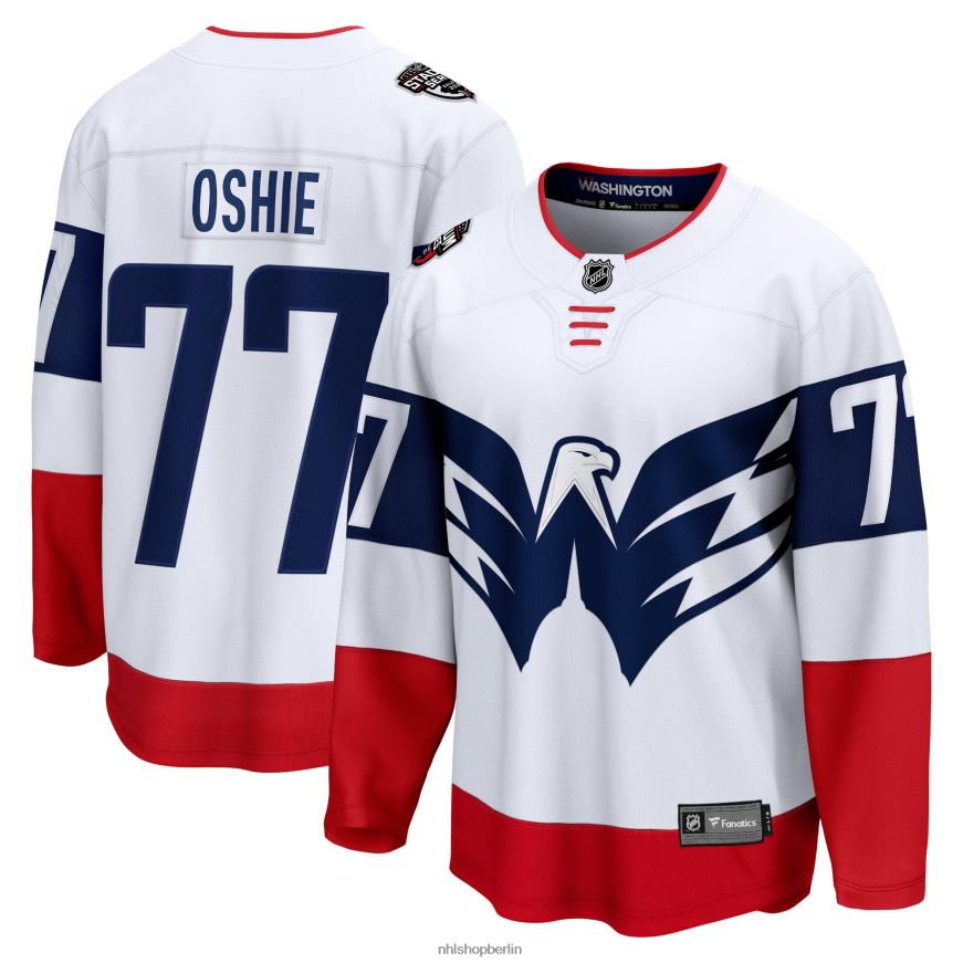 Männer NHL Weißes 2023 Stadium Series Breakaway-Spielertrikot der Washington Capitals TJ Oshie Fanatics Kleidung BF680T741