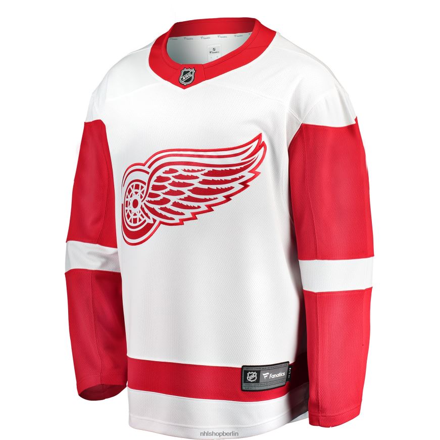 Männer NHL Weißes Auswärts-Breakaway-Trikot mit Fanatics-Logo von Detroit Red Wings Kleidung BF680T1382