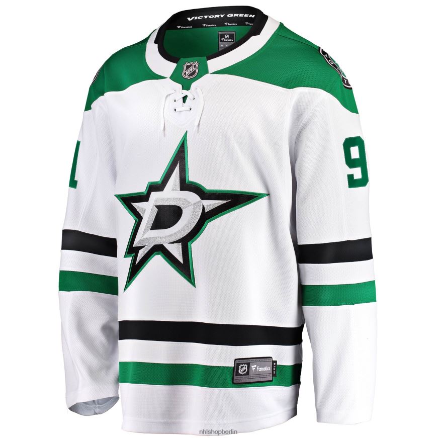 Männer NHL Weißes Auswärtstrikot des Premier Breakaway-Spielers mit Fanatiker-Logo von Dallas Stars Tyler Seguin Kleidung BF680T1205