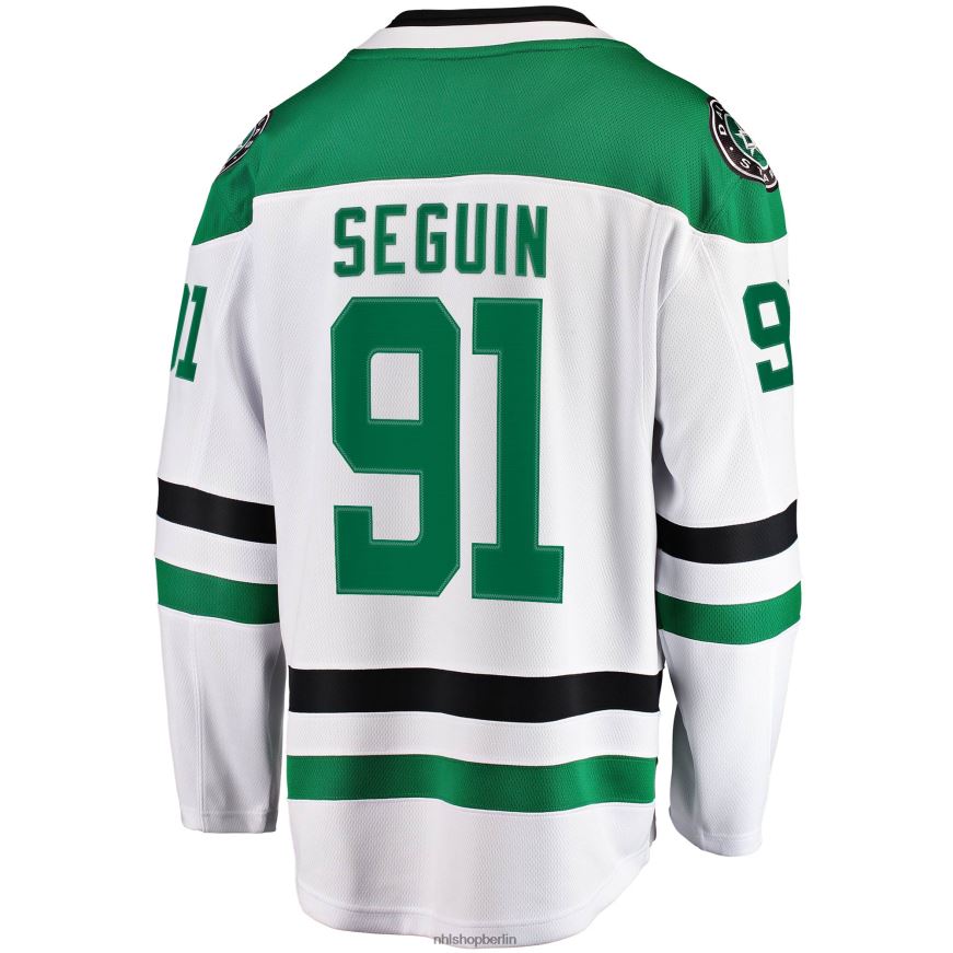 Männer NHL Weißes Auswärtstrikot des Premier Breakaway-Spielers mit Fanatiker-Logo von Dallas Stars Tyler Seguin Kleidung BF680T1205