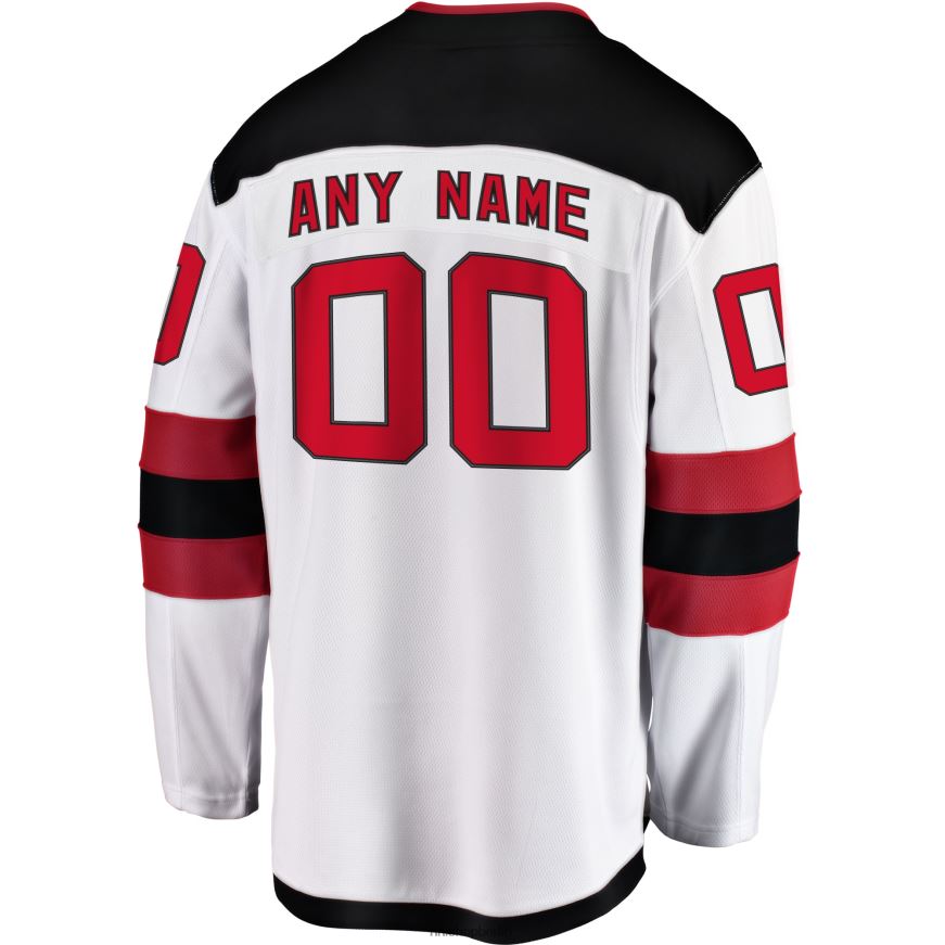 Männer NHL Weißes Auswärtstrikot mit Fanatics-Logo der New Jersey Devils Kleidung BF680T207