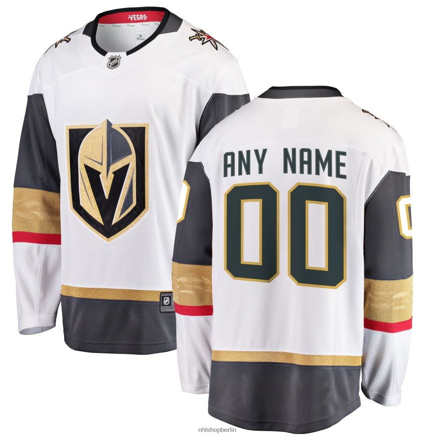 Männer NHL Weißes Auswärtstrikot mit Fanatics-Logo der Vegas Golden Knights nach Maß Kleidung BF680T432