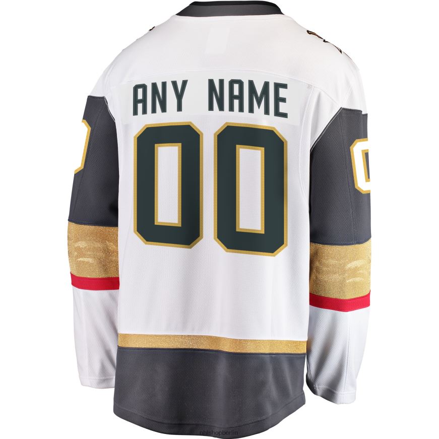 Männer NHL Weißes Auswärtstrikot mit Fanatics-Logo der Vegas Golden Knights nach Maß Kleidung BF680T432