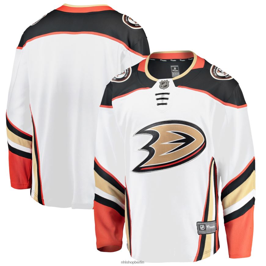 Männer NHL Weißes Breakaway-Auswärtstrikot der Anaheim Ducks mit Fanatics-Logo Kleidung BF680T799