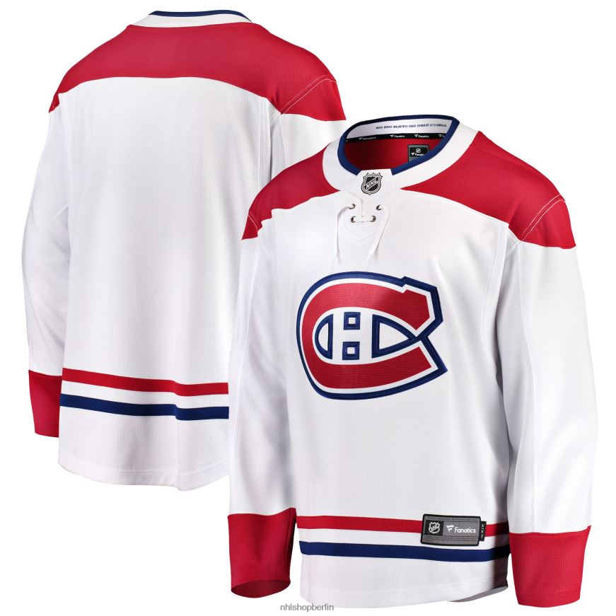 Männer NHL Weißes Breakaway-Auswärtstrikot der Montreal Canadiens mit Fanatics-Logo Kleidung BF680T825