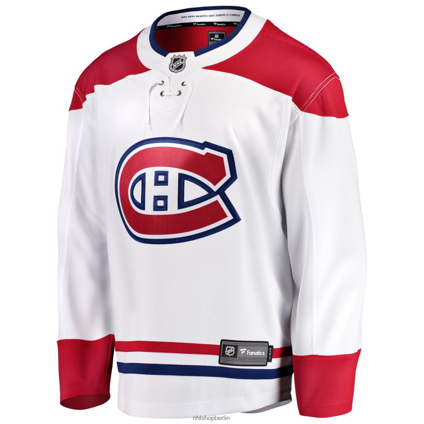 Männer NHL Weißes Breakaway-Auswärtstrikot der Montreal Canadiens mit Fanatics-Logo Kleidung BF680T825