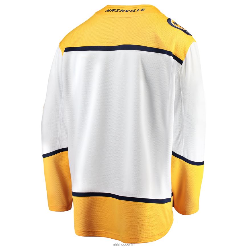 Männer NHL Weißes Breakaway-Auswärtstrikot der Nashville Predators mit Fanatics-Logo Kleidung BF680T874