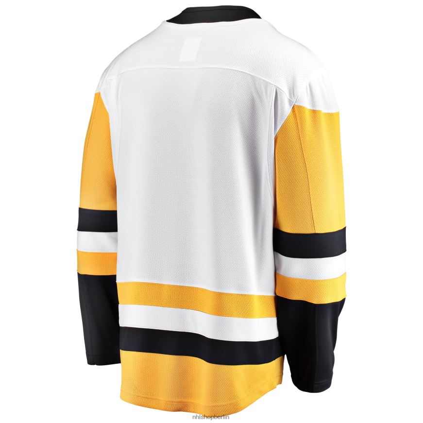 Männer NHL Weißes Breakaway-Auswärtstrikot der Pittsburgh Penguins mit Fanatics-Logo Kleidung BF680T1303