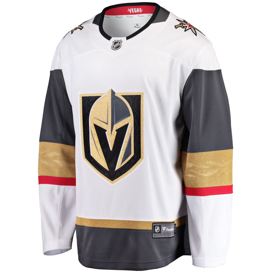 Männer NHL Weißes Breakaway-Auswärtstrikot der Vegas Golden Knights mit Fanatics-Logo Kleidung BF680T842