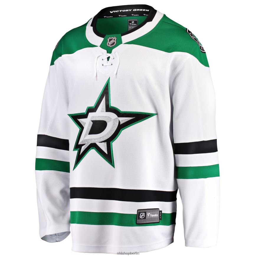 Männer NHL Weißes Breakaway-Auswärtstrikot mit Dallas-Stars-Fanatiker-Logo Kleidung BF680T892