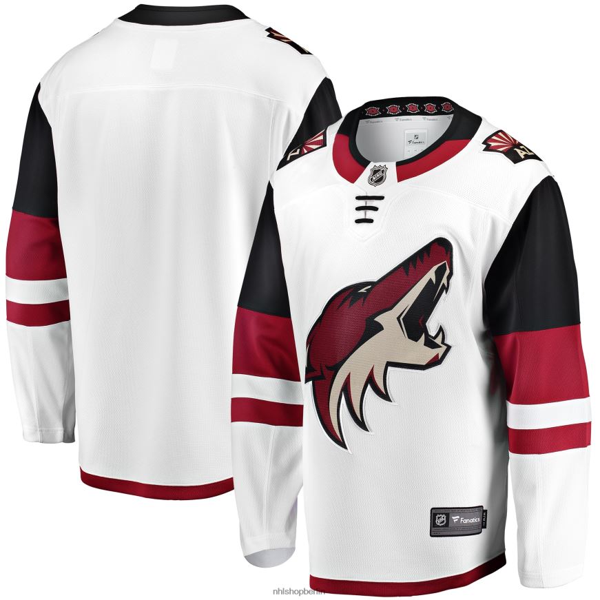 Männer NHL Weißes Breakaway-Auswärtstrikot mit Fanatics-Logo der Arizona Coyotes Kleidung BF680T1398