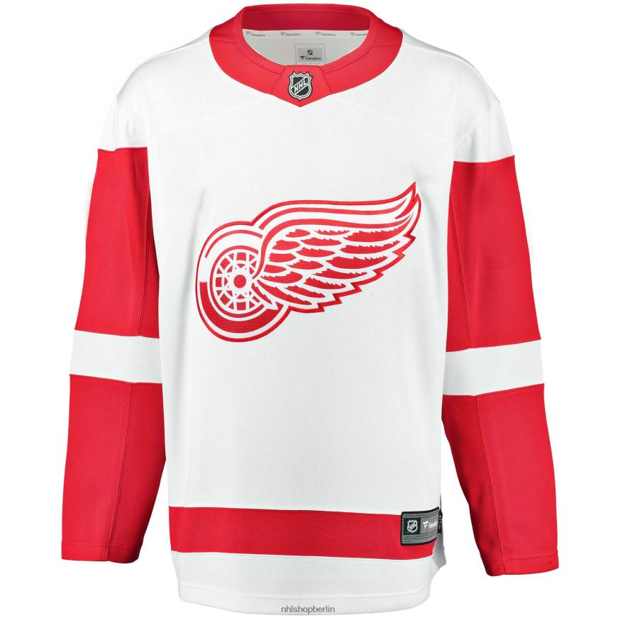 Männer NHL Weißes Breakaway-Auswärtstrikot mit Fanatics-Logo der Detroit Red Wings Kleidung BF680T1172