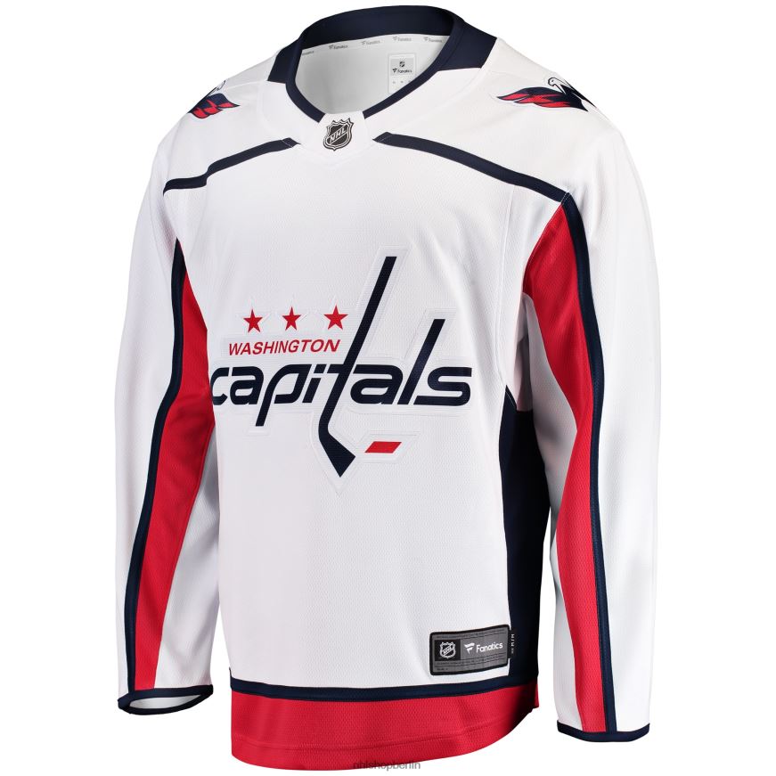 Männer NHL Weißes Breakaway-Auswärtstrikot mit Fanatics-Logo der Washington Capitals Kleidung BF680T940