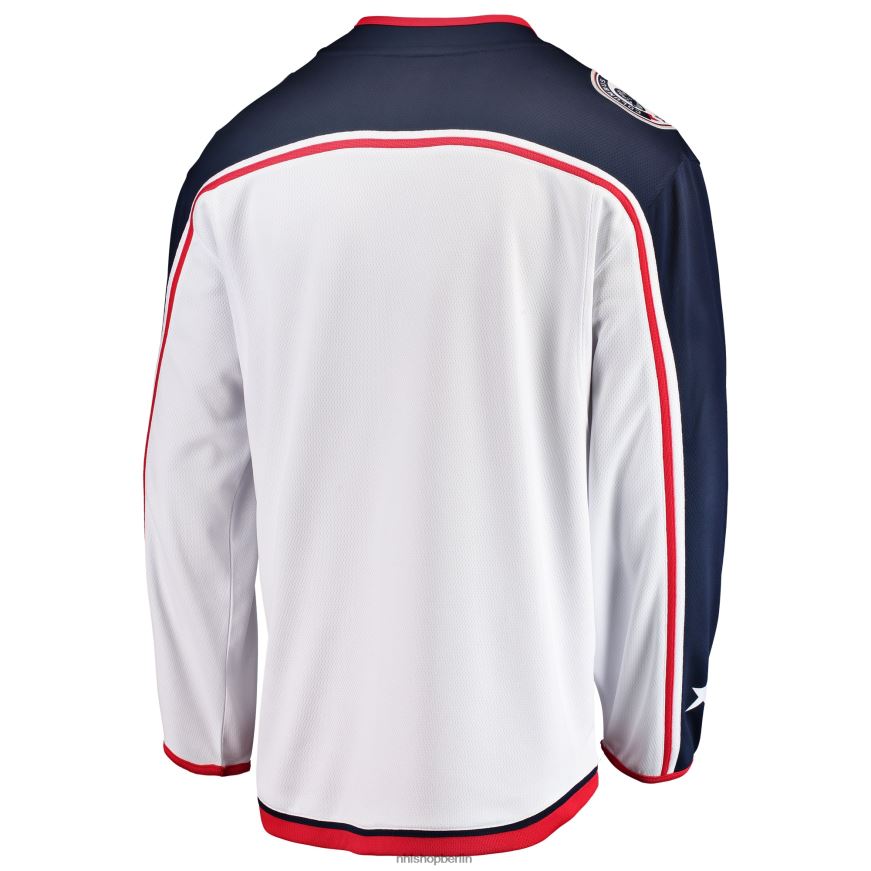 Männer NHL Weißes Breakaway-Auswärtstrikot mit Fanatics-Logo von Columbus Blue Jackets Kleidung BF680T1197