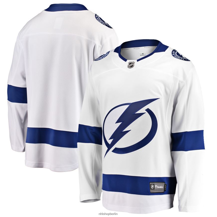 Männer NHL Weißes Breakaway-Auswärtstrikot mit Tampa Bay Lightning Fanatics-Logo Kleidung BF680T1618