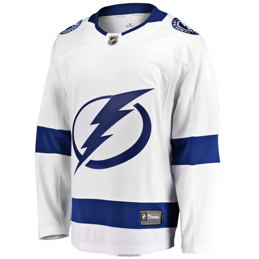 Männer NHL Weißes Breakaway-Auswärtstrikot mit Tampa Bay Lightning Fanatics-Logo Kleidung BF680T1618